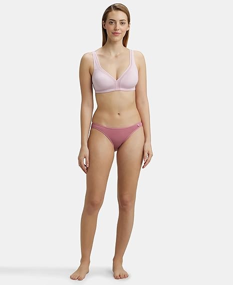 Jockey 1820 Women’s Nylon Wirefree T-Shirt Bra – Full Coverage with Stylised Mesh & Soft Microfiber